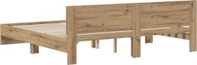 vidaXL Κρεβάτι με Κεφαλάρι Artisan Δρυς 200 x 200 cm
