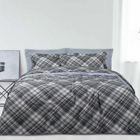 Σεντόνια Happy 9595 (Σετ 4τμχ) Grey-Ciel Das Home Υπέρδιπλο 240x260cm 100% Βαμβάκι