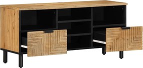 vidaXL Ντουλάπι τηλεόρασης καφέ 100x33x46 cm μασίφ ξύλο Mango