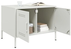 vidaXL Τραπεζάκι Σαλονιού Λευκό 68x50x50,5 εκ. από Ατσάλι