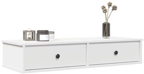 vidaXL Ράφι τοίχου με συρτάρια Λευκό 100x37,5x19 cm Ξύλινη κατασκευή