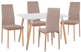 ΣΕΤ ΤΡΑΠΕΖΑΡΙΑΣ 5ΤΜΧ MINIMAL HM11767 ΛΕΥΚΟ MDF-ΜΠΕΖ ΥΦΑΣΜΑ