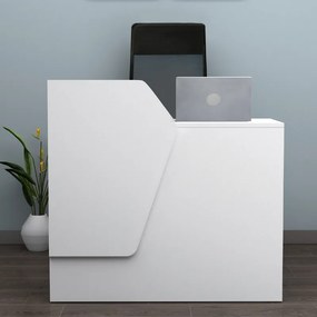 Γραφείο υποδοχής - reception Merlin Megapap χρώμα λευκό 110x50x101,8εκ.