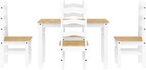 vidaXL Σετ Τραπεζαρίας 5 Τεμαχίων Panama από Μασίφ Ξύλο Πεύκου Λευκό