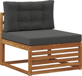 vidaXL Σειρά Καναπέ Εξωτερικού 7 Τεμάχιο Φυσικό και Ανθρακί