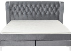 Κρεβάτι Boxspring Benito Moon Γκρι 160x200 εκ. 190x214x115εκ - Καφέ