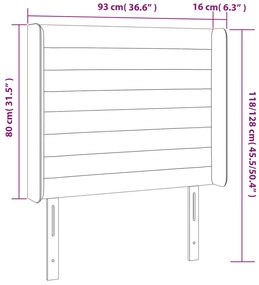 vidaXL Κεφαλάρι Κρεβατιού LED Σκούρο Πράσινο 93x16x118/128 εκ