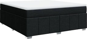 vidaXL Κρεβάτι Boxspring με Στρώμα Μαύρο 180x200 εκ. Υφασμάτινο