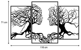 Διακοσμητικό τοίχου Tree Love Megapap μεταλλικό χρώμα μαύρο 116x71εκ.