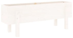 Ζαρντινιέρα Υπερυψωμένη 101x30x38 εκ. από Μασίφ Ξύλο Πεύκου - Λευκό