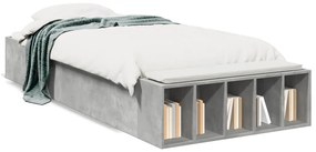 vidaXL Πλαίσιο Κρεβατιού Γκρι Σκυροδέματος 75 x 190 εκ. Επεξεργ. Ξύλο