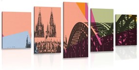 Ψηφιακή απεικόνιση 5 μερών της πόλης Kolín - 100x50