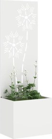 vidaXL Οθόνη Ιδιωτικότητας Κήπου Floral Λευκό 50 x 150 cm