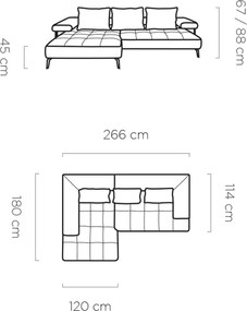 Γωνιακός καναπές Model Mini-Ladi-Αριστερή