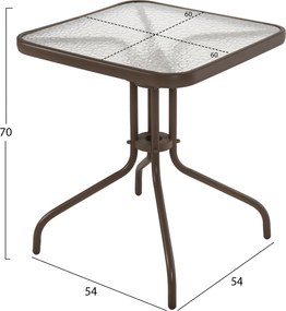ΣΕΤ ΤΡΑΠΕΖΑΡΙΑ 3ΤΜΧ ΚΑΡΕΚΛΕΣ ΚΑΙ ΤΡΑΠΕΖΙ 60x60 HM5183.02