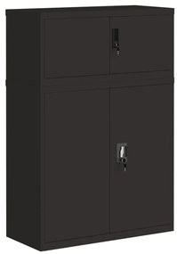 vidaXL Αρχειοθήκη Μαύρη 90 x 40 x 130 εκ. Ατσάλινη