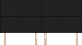 vidaXL LED κεφαλάρι Μαύρο 200 cm ύφασμα