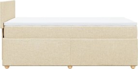 vidaXL Κρεβάτι Boxspring με Στρώμα Κρεμ 90x190 εκ.Υφασμάτινο