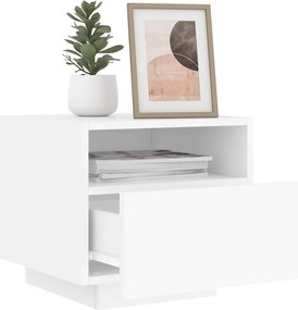 vidaXL Κομοδίνο με Φώτα LED Λευκό 40 x 39 x 37 εκ.