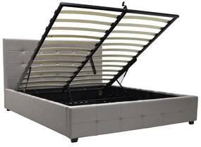 Κρεβάτι Roi με αποθηκευτικό χώρο pu γκρι ματ 160x200εκ
