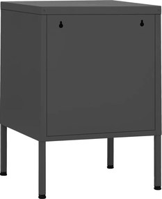 vidaXL Κομοδίνο Ανθρακί 35 x 35 x 51 εκ. από Ατσάλι