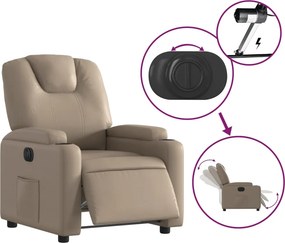 vidaXL Πολυθρόνα Ανακλινόμενη Ηλεκτρική Καπουτσίνο από Συνθετικό Δέρμα