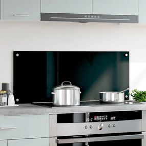vidaXL Πλάτη Κουζίνας Μαύρη 100 x 40 εκ. από Ψημένο Γυαλί