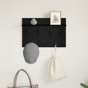 vidaXL Τοίχου Κρεμάστρα Μαύρη δρυς 60 x 40 x 12 cm Επεξεργασμένο ξύλο