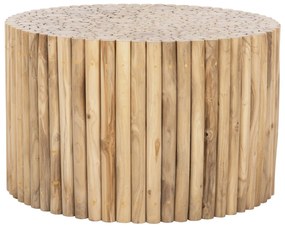 Τραπέζι Σαλονιού Στρογγυλό Cooter Κλαδιά Teak-Φυσικό Φ80x50Υεκ.