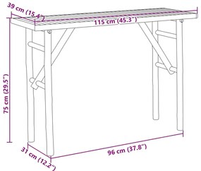 Τραπέζι Κονσόλα 115 x 39 x 75 εκ. από Μπαμπού - Καφέ