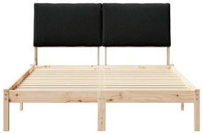 vidaXL Σκελετός Κρεβατιού με κεφαλάρι Καφέ και μαύρο 160 x 200 cm