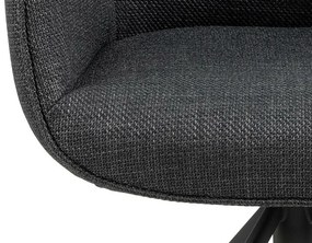 Καρέκλα Oakland 500, Γκρι, Μαύρο, 91x61x59cm, 10 kg, Ταπισερί, Μεταλλικά, Μπράτσα | Epipla1.gr