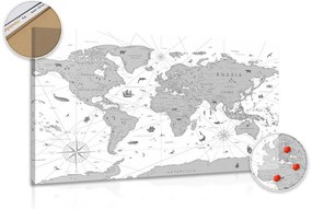 Εικόνα σε ασπρόμαυρο χάρτη από φελλό - 120x80  flags