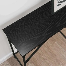 vidaXL Τραπέζι κονσόλας Μαύρη Οξυά 140 x 29 x 75 εκ Επεξεργασμένο ξύλο