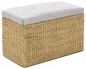 vidaXL Πάγκος με 2 Υποπόδια Γκρι από Seagrass