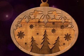 Σετ των 3 Intra απο ξύλο plywood 3mm-4mm πάχος Χριστουγεννιάτικο στολίδι, πρότυπο κοπής ντεκόρ Δίασταση 4x4 cm INTRAFABR-84772747