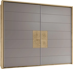 Ντουλάπα συρόμενη Campus Γραφίτης+ φυσικό 280x230x62cm