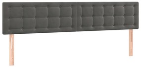 Κεφαλάρι Κρεβατιού LED Σκούρο Γκρι 200x5x78/88 εκ. Βελούδινο 3122113