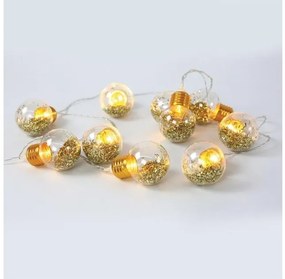 Διακοσμητικά Λαμπάκια 10 LED Γυάλινοι Γλόμποι GLASS LED BULB ACA-X07101137-Χρυσό X07101137