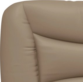 vidaXL Κρεβάτι με Στρώμα Hvar Καπουτσίνο 140x190εκ.από Συνθ.Δέρμα