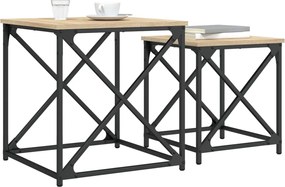 vidaXL Τραπεζάκια Ζιγκόν 2 τεμ. Sonoma Δρυς από Επεξεργασμένο Ξύλο