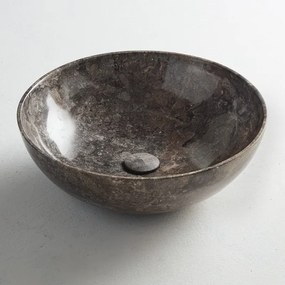 Fossil Cireo Marble MR45-410 Επιτραπέζιος Μαρμάρινος Νιπτήρας Grey Ø45 εκ.