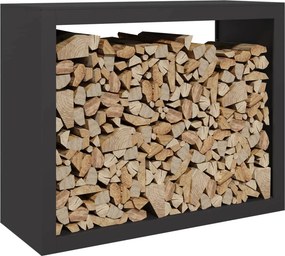 vidaXL Ράφι Καυσόξυλων Μαύρο 100x40x80 εκ. Ατσάλινο