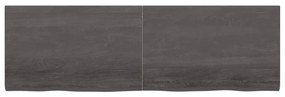 Ράφι Τοίχου Σκούρο Καφέ 160x50x(2-4) εκ. Επεξ. Μασίφ Ξύλο Δρυός - Καφέ