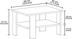 Τραπεζάκι Σαλονιού Αντίκα Καρυδί CRIME 60x45x37