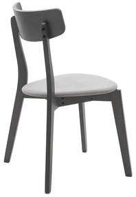 Καρέκλα Toto pakoworld ξύλο rubber wood rustic grey-ύφασμα γκρι