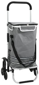 vidaXL Καρότσι Αγορών Γκρι 47 x 39 x 100.5 εκ. Ύφασμα Oxford