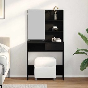 vidaXL Τραπέζι περιποίησης με συρτάρι Μαύρη δρυς 74.5 x 40 x 141 cm