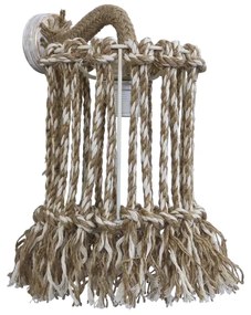 Φωτιστικού Τοίχου Μix-15/ΑΡ Rope Φ15 31-1116 White-Brown Heronia Rope, Metal