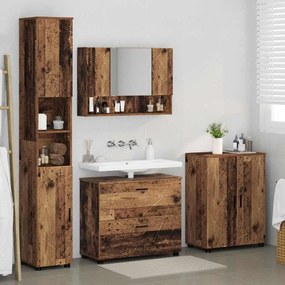 vidaXL Σετ Επίπλων Μπάνιου με ράφι 4 pcs Παλαιό ξύλο 30 x 35 x 192 εκ.